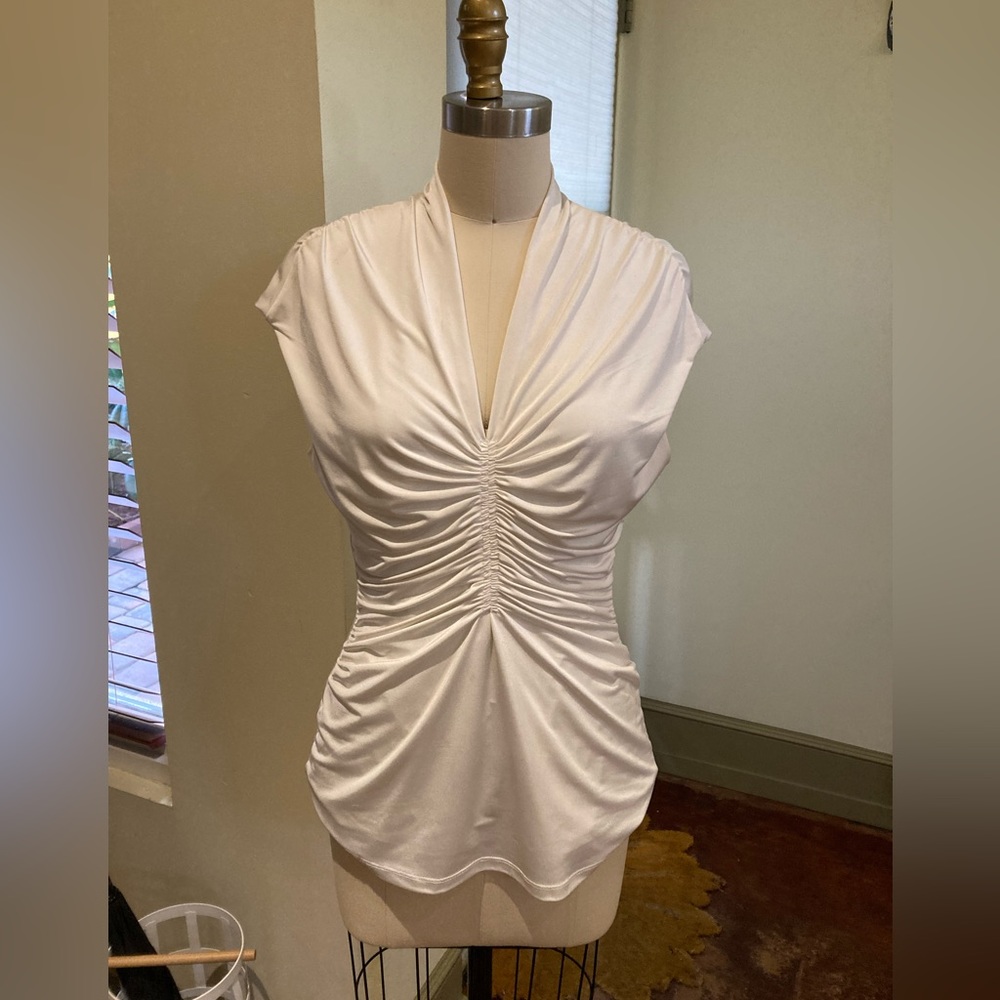 Silky jersey gathered top